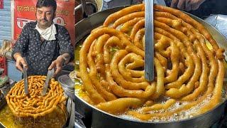 Jalebi Nahi JALEBA Hai Ye | BIGGEST 1kg Jalebi of Sarafa Bazar Indore | Indian Street Food