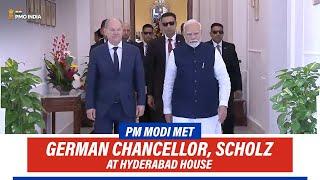 PM Modi meets German Chancellor, Scholz at Hyderabad House