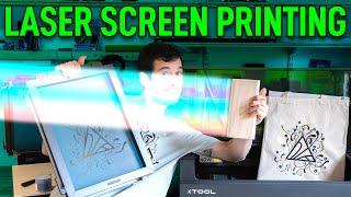 Screen Printing with a Laser Cutter? // xTool S1 40 Watt Laser Cutter + Screen Printer Kit