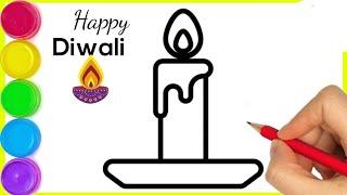 Drawing Picture |  Diwali Candle Drawing || How to draw candle drawing || Easy candle drawing