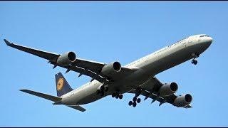 LUFTHANSA Munich (MUC)-NYC LH 410 Airbus 340 quad jet approaches JFK airport