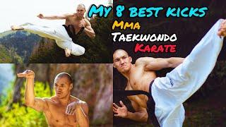 Beautiful kicks: mma, kickboxing, karate, taekwondo.