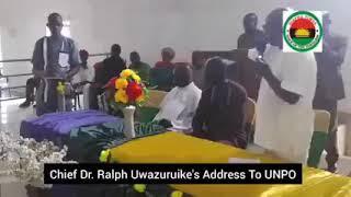 The Address Of Chief Ralph Uwazuruike To The Unrepresented Nations And People's Organisation, UNPO