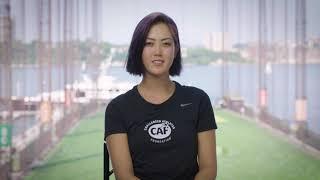 Pro Golfer Michelle Wie salutes Jeremy Poincenot, a blind golfing champion