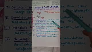 Gorlin & Goltz Syndrome|oral pathology #revision@Shorts#feed #syndromes #cyst #health #cancer  #111