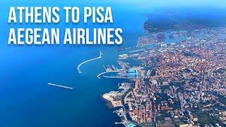 Athens, Greece To Pisa, Italy | Aegean Airlines Flight  A3674 ATH To PSA Business Class Airbus A320