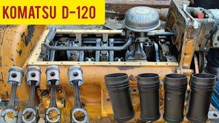 Overhauling Komatsu D120 diesel engine | Restoration Komatsu D120 engine with basic tools