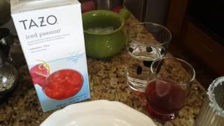 Making of Tazo iced passion herbal tea from COSTCO