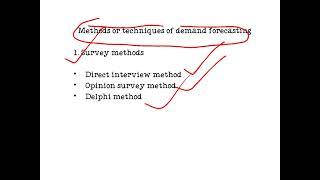 Techniques of demand forecasting