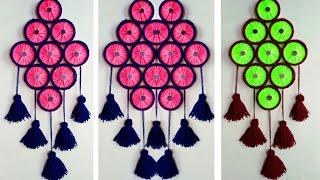 DIY BENGELS & WOOLEN WALL HANGING TORAN/NEW DESIGN WOOLEN WALL HANGING CRAFT IDEA/BEST OUT OF BANGEL