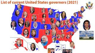 2021- List of current United States governors