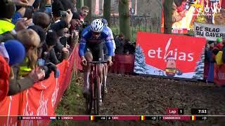 Van der Poel in EPIC Cyclocross battle with Van Aert and Pidcock - Gavere highlights