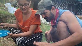 Rubina Dilaik and Abhinav Shukla Enjoying Outdoor Cooking