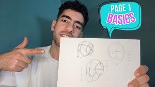 How to draw a portrait using loomis method (the basic shape is a flattened ball) page 1