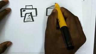 How to draw a printer icon?  (UX, UI, Free Wire-framing, Prototyping, sketch, drawing classes)