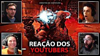 REAÇÃO DOS YOUTUBERS AO KRATOS PEGANDO A LÂMINA DO OLIMPO - DLC GOD OF WAR RAGNAROK: VALHALLA