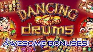 Dancing Drums Slot Machine | Awesome Bonuses Retriggers & Wins | Mystery Pick! Up To $8.80 Max Bet 