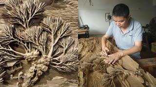 Xiangshan Jiulao Handmade Woodcarving Artwork Display #woodworking #woodcarving #art