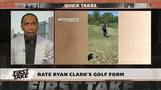 Stephen A. rates Ryan Clark’s golf swing ️ 'That’s equivalent to my first pitch!‘ | First Take