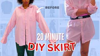 20 Minute DIY Elastic Waist Skirt! |  Beginner Sewing Upcycle