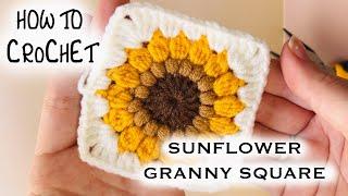 How to Crochet the SUNFLOWER Granny Square