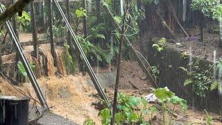 近日大瀑雨，响应了小浪子深山的生活