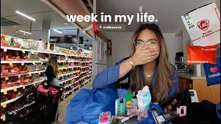 vlog • surprise philippines care package, *free* grocery haul, studying in the city