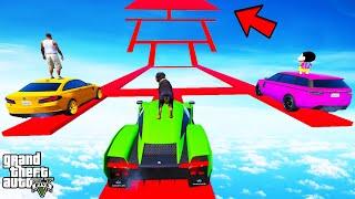 FRANKLIN TRIED THINNEST MAZE MEGA RAMP PARKOUR CHALLENGE IN GTA 5 | SHINCHAN and CHOP