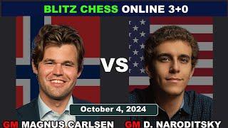 Magnus Carlsen vs Daniel Naroditsky | Blitz Chess 3+0 | ChessCom | October 4, 2024