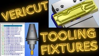 Vericut Milling Setup with Fixturing and Master Tool List