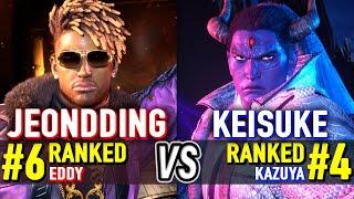 T8  JEONDDING (#6 Ranked Eddy) vs KEISUKE (#4 Ranked Kazuya)  Tekken 8 High Level Gameplay