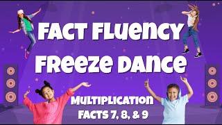 Fact Fluency Freeze Dance - Multiplication Facts 7, 8, & 9 - Grade 3 Brain Break