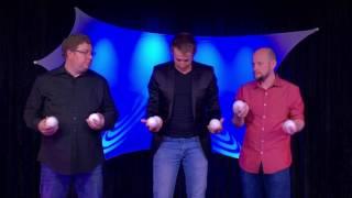 Niels Duinker teaches Erik and Chris how to Juggle