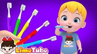 Brush, Brush, So Clean! 🪥 | Nursery Rhymes & Kids Songs | Kindergarten | LimeAndToys