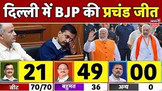 Delhi Chunav Result LIVE : दिल्ली में BJP की प्रचंड जीत | Kejriwal | Parvesh verma | Delhi Elections