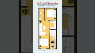 18x36 simple village  house plan design #shorts #viral #floorplan #homeplan #homedesign #houseplan