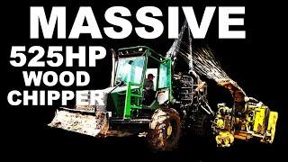 MASSIVE WOOD CHIPPER FILLING A SEMI TRAILER!