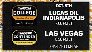 iRacing eNASCAR Double Header | College and Contender Series | Lucas Oil Indy and Las Vegas