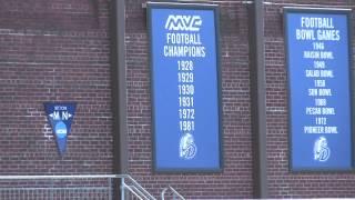 Football Banners Raised at Drake Stadium