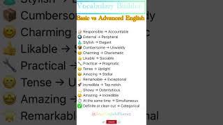 Vocabulary Builder: Basic vs. Advanced English  #Shorts #Vocabulary #AdvancedEnglish#dailyusewords