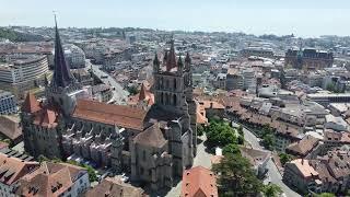 Lausanne Cathedral Drone Flight