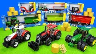 Bruder Tractor and Excavator at work | Playset Toys for Kids | Tractors in farming Action