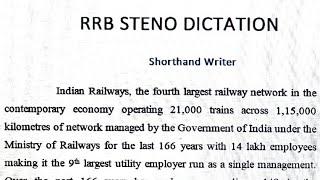 RRB STENO SKILL DICTATION | 43 | #85wpm  Shorthand Dictation #RailwayRelatedMatter #Railwaybudget