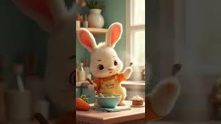 Bunny Bakes the Cutest Carrot Cake! #bunny #cute #funny #funnyvideo #shorts