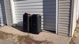 Jbl partybox 710 bass test flexing garage door no problem 