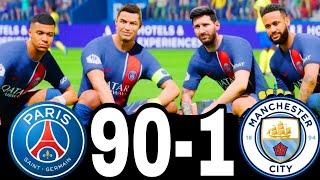 FC 24 -MESSI RONALDO NEYMAR & MBAPPE | ALL STARS |  PSG 100-0 MANCHESTER CITY