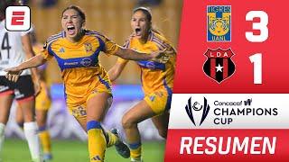 TIGRES AMARRÓ boleto a SEMIFINAL de CONCACAF W CHAMPIONS CUP al ganar 3-1 al ALAJUALENSE | Resumen