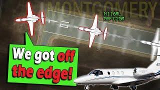 Citation Jet BLOWN TIRES + RUNWAY OVERRUN on Landing | "We need assistance"