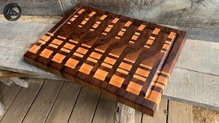 Walnut And Maple EndGrain Cutting Board *** Functional Kitchen Art **