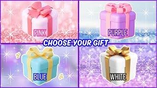 Choose YOUR gift4 gift box challenge Pink, Purple, Blue or White #chooseyourgift #quiztime